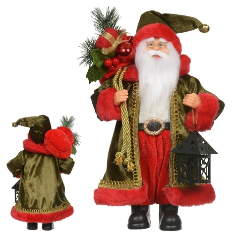 Papai Noel vermelho/verde - 30cm