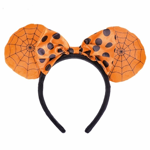 TIARA MINNIE TEIA LARANJA 30CM - Pré venda