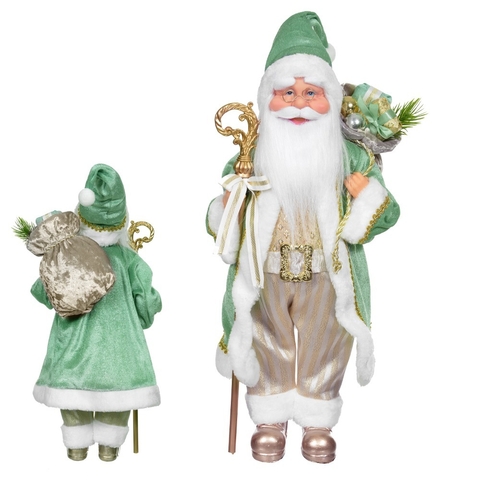 Noel em pé verde veludo - 30cm