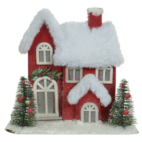 Casinha de Natal com LED - 22x21cm