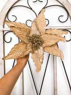 FLOR CHAMPANHE VELUDO - 35cm
