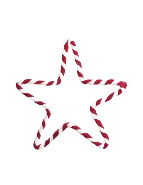 ESTRELA DECORATIVA VERMELHO / BRANCO - 25cm