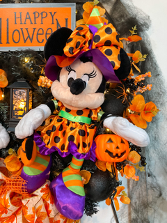 002 Guirlanda de Halloween Mickey e Minnie c/ lanterna e LED - 60cm
