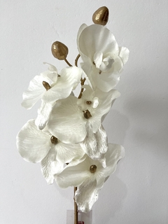 Galho orquídea branca cintilante - 40cm - comprar online