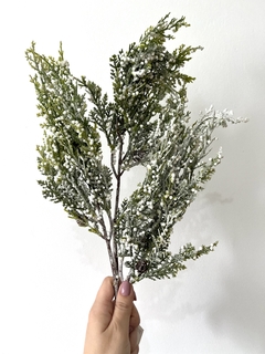Galho verde com floco - 72cm