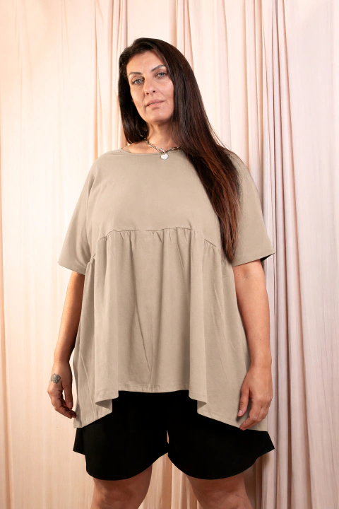 Cb11 – Vestido remerón frunce de algodón