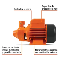 BOMBA ELÉCTRICA PERIFÉRICA PARA AGUA 1/2 HP, TRUPER EXPERT CÓDIGO: 10068 CLAVE: BOAP-1/2 en internet