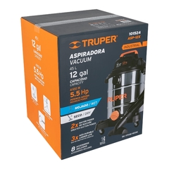 Aspiradora de sólidos y líquidos de 12 gal en acero inox. CÓDIGO: 101524 CLAVE: ASP-12X - ROALHERRAMIENTAS
