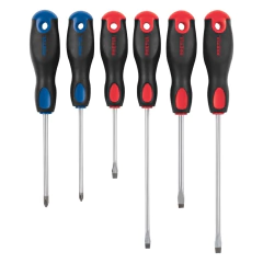 Juego de 6 desarmadores mango Comfort Grip, Pretul. CÓDIGO: 20220 CLAVE: JD-6BP