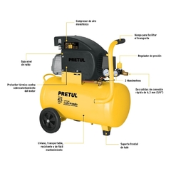COMPRESOR, 40 L, 3 HP (POTENCIA MÁXIMA ), 127 V, PRETUL CÓDIGO: 23066 CLAVE: COMP-40LP - comprar en línea