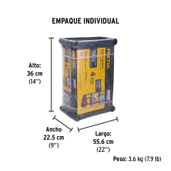 Estante plástico 4 repisas cap. 27 Kg, 123x36x56, PRETUL Código: 25075 Clave: EST-4P en internet