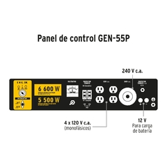 Generador portátil 6.6 kW motor a gasolina, Pretul. CÓDIGO: 26035 CLAVE: GEN-55P - tienda en línea