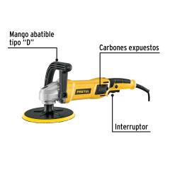 Pulidora velocidad variable 7" 1200W, c/accesorios, PRETUL. CÓDIGO: 28151 CLAVE: PULA-7P - comprar en línea