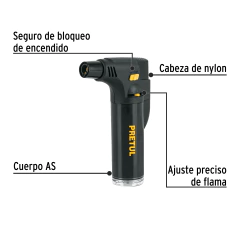 Mechero recargable de 42 ml para flamear alimentos, PRETUL Código: 29953 | Clave: SOPM-42P en internet