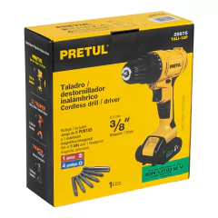 Taladro inalámbrico 3/8", 12 V, Pretul. CÓDIGO: 29975 CLAVE: TALI-12P - ROALHERRAMIENTAS