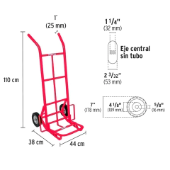 Diablo de carga de 200 kg, ruedas sólidas, balero sencillo. CÓDIGO: 44476 CLAVE: DIA-200 - comprar en línea