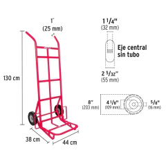 Diablo de carga de 300 kg, ruedas sólidas, doble balero. CÓDIGO: 44477 CLAVE: DIA-300 - comprar en línea