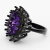 Cluster Ring - Ouro Negro 18k - Ametista na internet