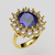 Cluster Ring - Ouro 18k - Safira e Diamantes