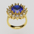 Cluster Ring - Ouro 18k - Safira e Diamantes na internet