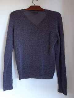 Sweater de hilo gris calado - comprar online