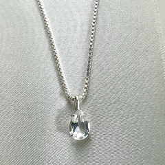 Pingente Topázio Branco Gota Ponto de Luz Prata - W.SEIGNEUR Joias Masculinas 