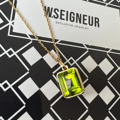 Peridoto Frame de Ouro Ponto de Luz