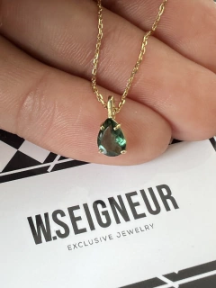 Turmalina Gota em Ouro Ponto de Luz - W.SEIGNEUR Joias Masculinas 