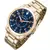 Relógio Mondaine Masculino Dourado Fundo Azul - comprar online