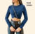 Blusa Cropped Transpassada Manga Longa na internet