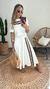 Conjunto Cropped e Saia Evasê Super Premium Off White
