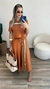 Conjunto Cropped e Saia Evasê Super Premium Caramelo - www.byflordemaria.com.br