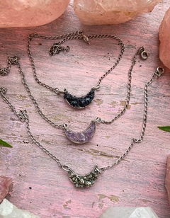 Pulseira Lua com cristais naturais, ametista, pirita, turmalina negra - comprar online