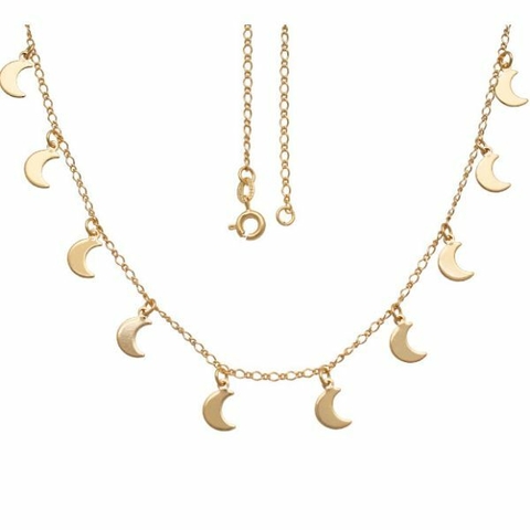 Choker 11 Luas Lisas Folheado a Ouro 18K 40CM