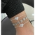Pulseira Cartie com Coração Estampado Bolinhas Prata 925