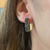 Argola Quadrada Cravejada Preto Folheada a Ouro 18K - comprar online