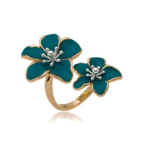 Anel Blossom Duo Violet / Malaquita