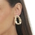 Brinco Oval Orgânico Champanhe Acetinado