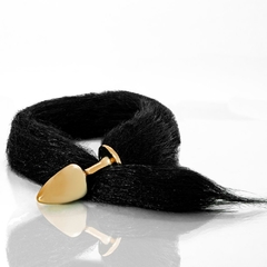 Plug Dourado (LESS) com Rabo Preto - HARD