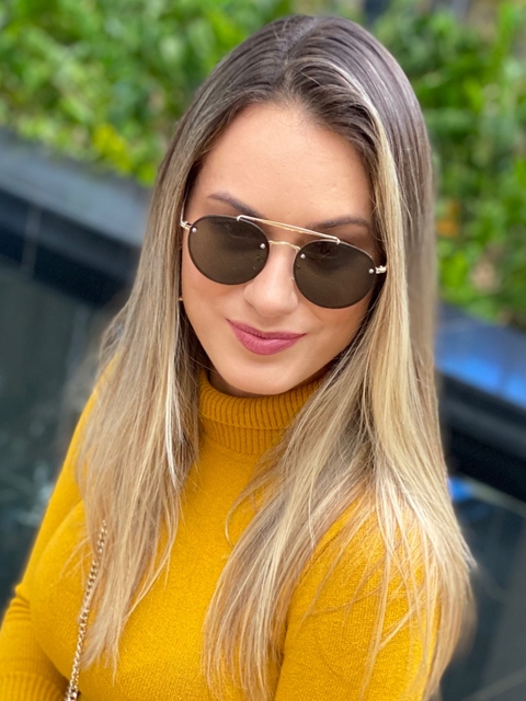 Óculos Round Double Verde Unissex