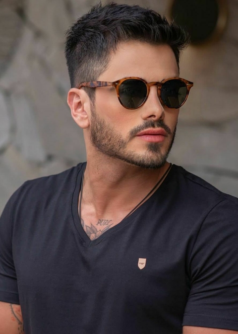 Óculos Round Animal Print