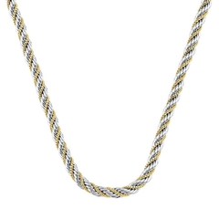 Cordão Baiano Ródio e Ouro - comprar online