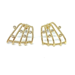 Brinco Dourado com Zircônias