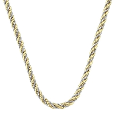 Cordão Baiano Ouro e Ródio - comprar online