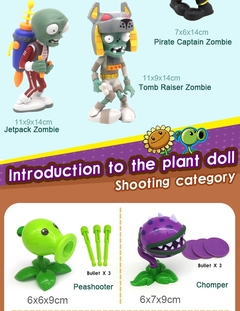New Role Plants Pea shooting Zombie 2 Toys Full Set Gift for Boys Ejection Anime Children's Dolls Action Figure Model Toy No Box - comprar online