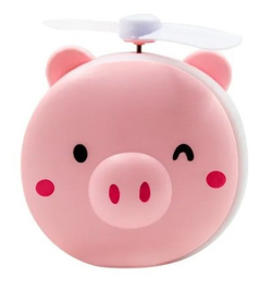 Mini Espelho Ventilador Porquinho Maquiagem Com Led Portátil - comprar online