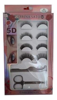 Kit Com 4 Pares De Cilios Postiços+pinça+cola Sabrina Sato