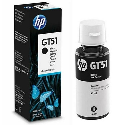 Refil Tinta Original Hp Gt51 Preto M0h57al Deskjet Gt 5822 90ML