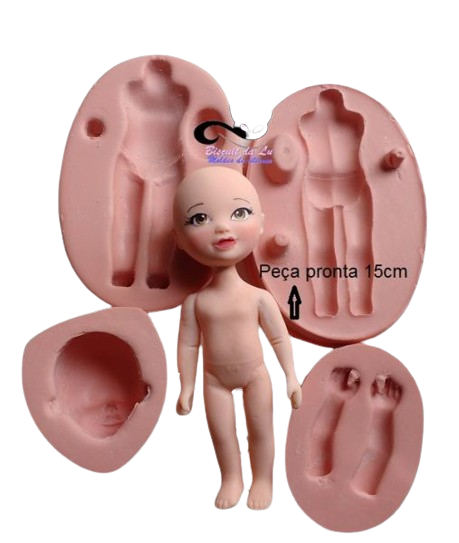 Molde de Silicone - Kit Boneca Doll 15 Bipartida 15cm