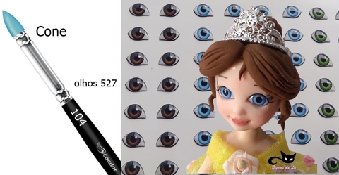 Olhos Resinados/Ferramentas - Pincel Cone Condor + Olhos Resinados 527P